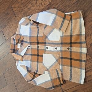 Hayden Girls Flannel Coat Top NWOT